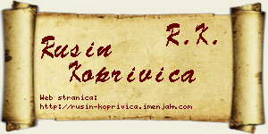 Rusin Koprivica vizit kartica